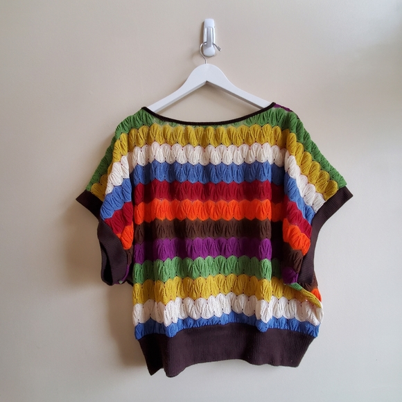Vintage Zenobia crochet Top Small Size, rainbow colour - Picture 2 of 5
